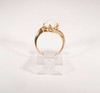 14K Yellow Gold 1970's Opal and Diamond Chip Ring, size 5.25