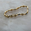 14k Yellow Gold Diamond and Sapphire Bracelet, Circa 1970