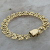 14K Yellow Gold Cupid and Hearts Bracelet, 8" long