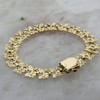 14K Yellow Gold Cupid and Hearts Bracelet, 8" long