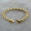 14K Yellow Gold Cupid and Hearts Bracelet, 8" long