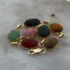 14k Yellow Gold Scarab Bracelet with Multi Colored Stones, Circa 1960