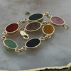 14k Yellow Gold Scarab Bracelet with Multi Colored Stones, Circa 1960