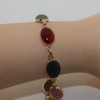 14k Yellow Gold Scarab Bracelet with Multi Colored Stones, Circa 1960