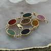 14k Yellow Gold Scarab Bracelet with Multi Colored Stones, Circa 1960