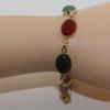 14k Yellow Gold Scarab Bracelet with Multi Colored Stones, Circa 1960