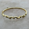 14k Yellow Gold Diamond and Enamel set Hinged Bangle Bracelet, Circa 1950