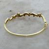 14k Yellow Gold Diamond and Enamel set Hinged Bangle Bracelet, Circa 1950