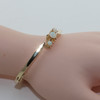 14k Yellow Gold Hinged Bangle Bracelet with Opals, Circa 1950