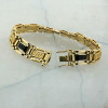 14K Yellow Gold with Black Onyx Bracelet 7.5 inch length Circa 1970