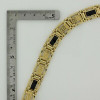 14K Yellow Gold with Black Onyx Bracelet 7.5 inch length Circa 1970