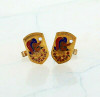 14K Yellow Gold Golf Cufflinks "Tournament of Noses" Circa 1970