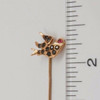 Vintage 14k Yellow Gold Stick Pin with Bird & Possibly Sapphire and Ruby