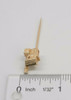 Vintage 14K Yellow Gold Stick Pin with Midevil Building & Diamond