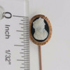 10K Yellow Gold Victorian Stick Pin with black & White Cameo