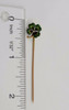 14k Yellow Gold 4 Leaf Clover Stick Pin with a Pearl