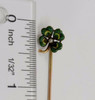 14k Yellow Gold 4 Leaf Clover Stick Pin with a Pearl