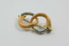 18K Yellow Gold Circle Flower Pin/Brooch with Emeralds, Italian Maker