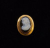 Vintage 10K Yellow Gold Cameo Brooch with Black Onyx Backing