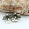 Brutalist "Mecan" 835 Silver 1970's Cufflinks