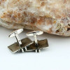 Brutalist "Mecan" 835 Silver 1970's Cufflinks