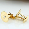 Vintage 14K Yellow Gold Oval Diamond Set Cufflinks Circa 1960