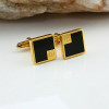 Dunhill Black Onyx Gold Plate Cufflinks Circa 1970