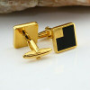 Dunhill Black Onyx Gold Plate Cufflinks Circa 1970