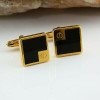 Dunhill Black Onyx Gold Plate Cufflinks Circa 1970