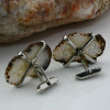 Quartz Section Cufflinks Patent Mechanics Plated Circa 1970