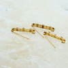 Set of 3 Sapphire and Pearl Bar Pin set in 10K Yellow Gold Circa 1930