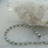 14K White Gold Aquamarine and Diamond Bracelet 7 inch Circa 1970