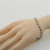 14K White Gold Aquamarine and Diamond Bracelet 7 inch Circa 1970