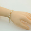 14K Yellow Gold Bead and Fresh Water Pearl Bracelet 7.5 inch length
