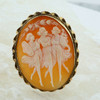 1/20th of 12K Yellow Gold Filled Shell Cameo Pin/Pendant with 3 Muses