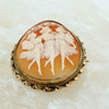 1/20th of 12K Yellow Gold Filled Shell Cameo Pin/Pendant with 3 Muses