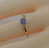 Vintage 18K Yellow Gold Amethyst Ring Size 5 Circa 1950