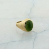 10K Yellow Gold Jade Ring Cushion Cut Jade Center Ring Size 10