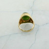 10K Yellow Gold Jade Ring Cushion Cut Jade Center Ring Size 10