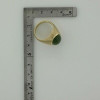 10K Yellow Gold Jade Ring Cushion Cut Jade Center Ring Size 10