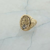 14K Yellow Gold Diamond Ring Set in White Gold Size 8