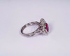 18K White Gold Ruby and Diamond Ring, size 7