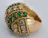 1960's 18K Yellow Gold Yellow Emerald and Diamond Ring, size 5.5