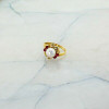 14K Yellow Gold Pearl, Ruby and Diamond Ring Size 5.5