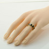 14K Yellow Gold Black Enamel and Diamond Band Size 5.75