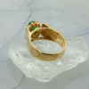 14K Yellow Gold Emerald and Diamond Ring Pear Shaped Size 6