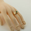 14K Yellow Gold Emerald and Diamond Ring Pear Shaped Size 6