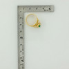 14K Yellow Gold Emerald and Diamond Ring Pear Shaped Size 6