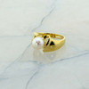 14K Yellow Gold Pearl Ring 7.6 mm Pearl Center Size 7