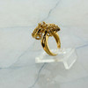 14K Yellow Gold Diamond Cluster Ring Round and Baguette Diamonds Size 2.75